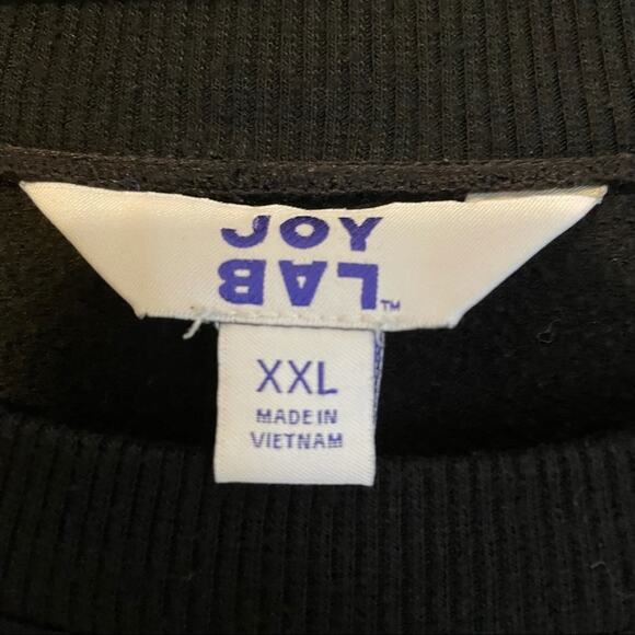 Joy Lab Black Sweatshirt with Zipper at waist and banding detailing on Arm XXL - Picture 3 of 7